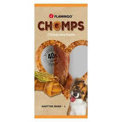 Flamingo - Dog Snack Chomps Knotted Bone with Chicken