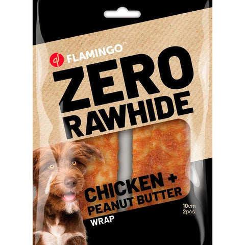 Flamingo - Dog Snack Zero R'hide Wraps with Chicken/Peanut Butter