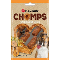 Flamingo - Dog Snack Chomps Roll with Chicken