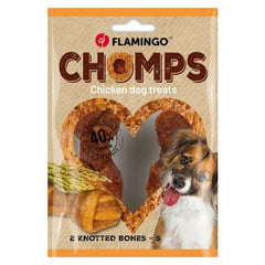 Flamingo - Dog Snack Chomps Knotted Bone with Chicken