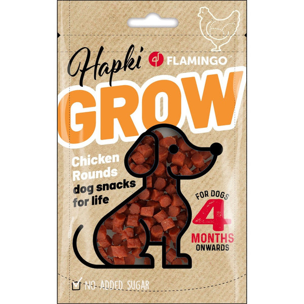 Flamingo - Dog Snack Hapki Grow Rounds with Chicken 85g