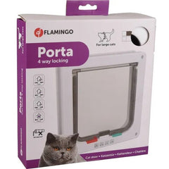 Flamingo - Cat Door 4-Way White Big Cat