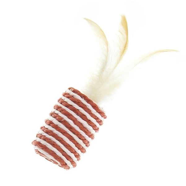 Imac – Sisal Cylinder With Feathers Cat Toy