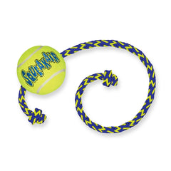 Kong – Air Squeaker Tennis Ball W-Rope Medium