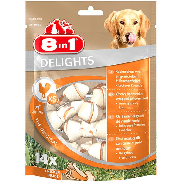 8in1 – Bones Delights Chicken XS 14pcs 168g