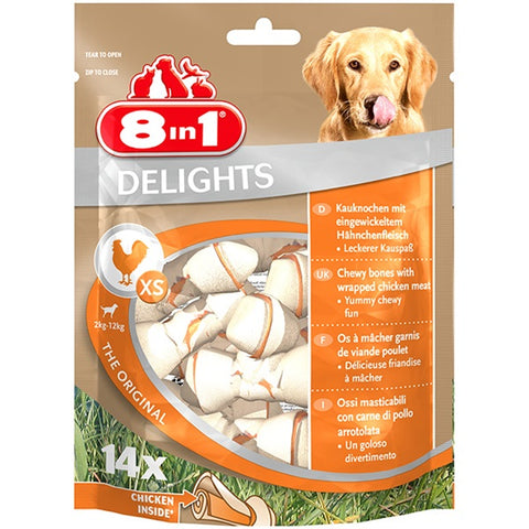 8in1 - Bones Delights Chicken XS 14pcs 168g - zoofast-shop
