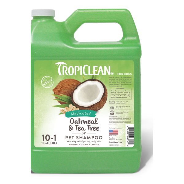 Tropiclean - Shampoo For Dogs & Cats Medicated Oatmeal & Tea Tree