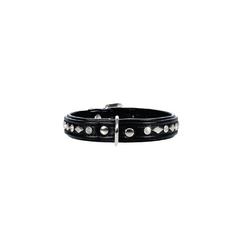 Hunter - Collar Leather For Dog Geo Black-Black 1.4cm, 17-20.5cm - zoofast-shop