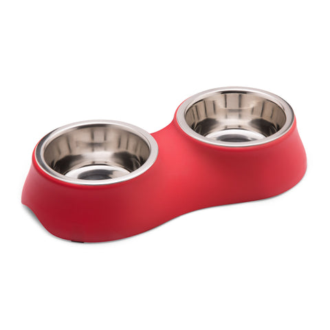 Imac - Bowls In Stain. Steel For Dog Diva 22 Double Red 0.4L+0.4L - zoofast-shop