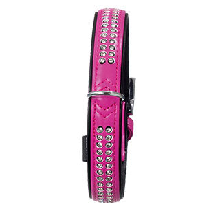 Flamingo - Collar In Leather Plus Pink-Strass