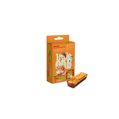 Little One - Biscuits For All Small Animals with Carrot & Spinach 5X7g - zoofast-shop
