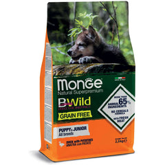 Monge BWild Grain Free – Duck with Potatoes All Breeds Puppy & Junior