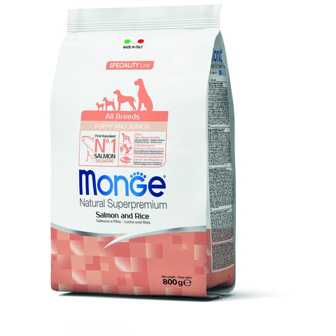 Monge – Monoprotein All Breeds Puppy & Junior Salmon and Rice