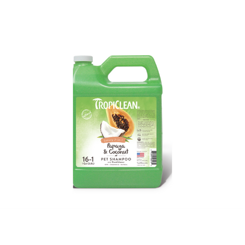 Tropiclean - Shampoo For Dogs & Cats 2in1 Papaya & Coconut 3.8L - zoofast-shop