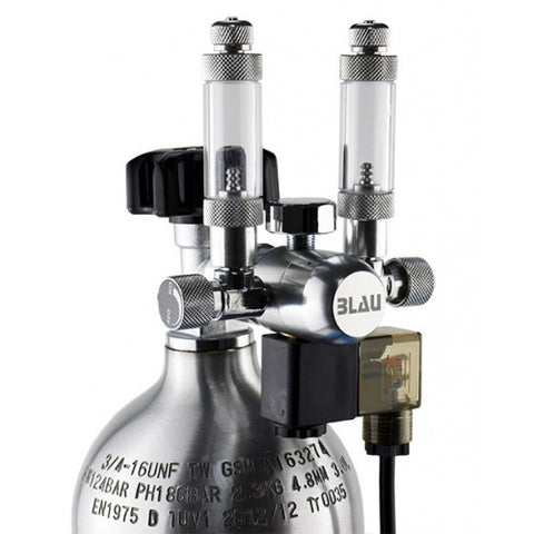 Blau - Dual Compact Regulator with Electronic Valve and Bubble Counter
