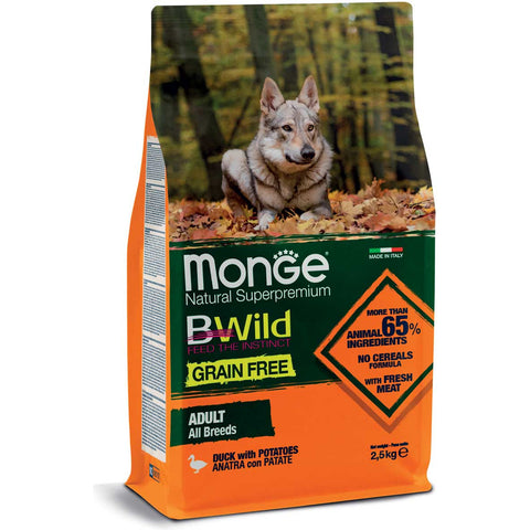 Monge BWild Grain Free – Duck with Potatoes All Breeds Adult