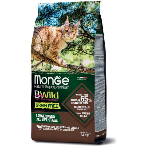 Monge Bwild Grain Free – Buffalo with Potatoes & Lentils Large Breed All Life Stage