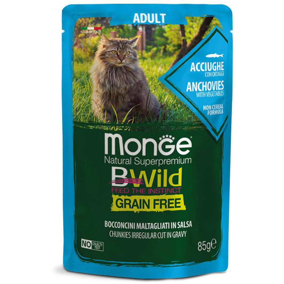 Monge BWild Grain Free Gravy Anchovies With Vegetables Adult 85g