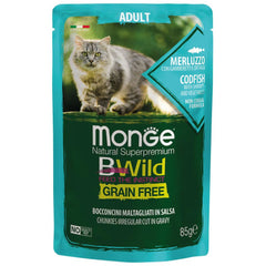 Monge BWild Grain Free – Gravy Codfish With Shrimps and Vegetables Adult 85g