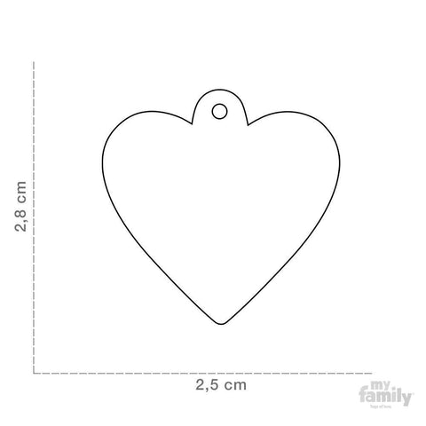 My Family – Basic Heart ID Tag Anodized Aluminium